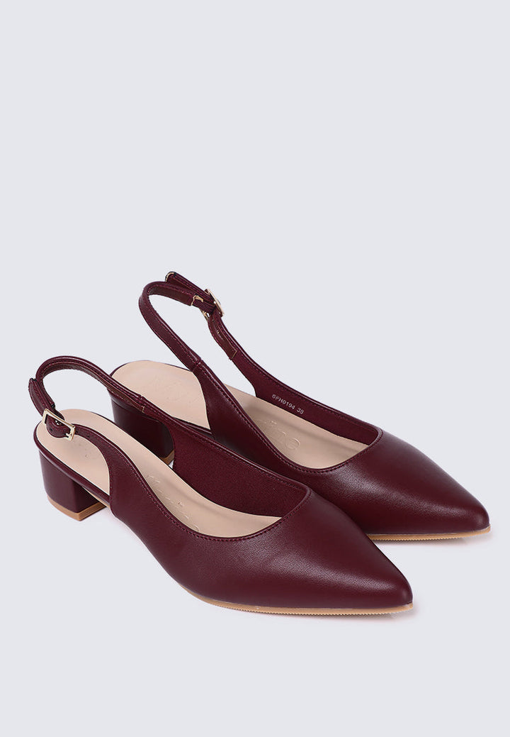 Valerie Comfy Heels In Maroon