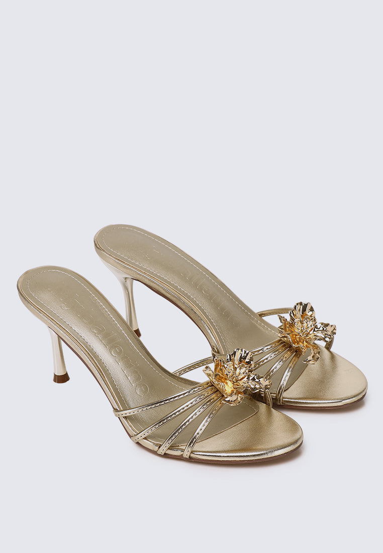 Eternal Blossom Comfy Heels In In Gold