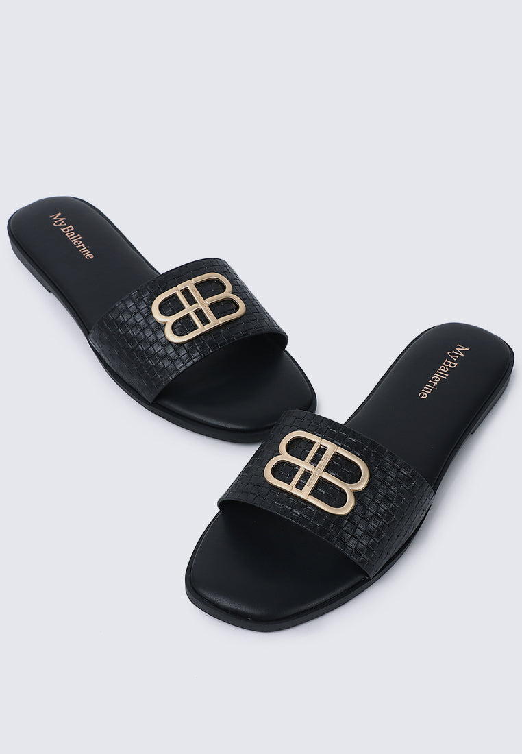 Ines Comfy Sandals In Black