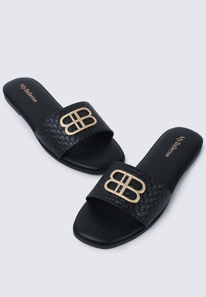 Ines Comfy Sandals In Black