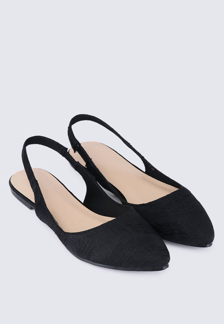 Kate Floral Comfy Ballerina In Black