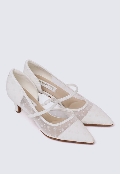 Rosmania Comfy Heels In White