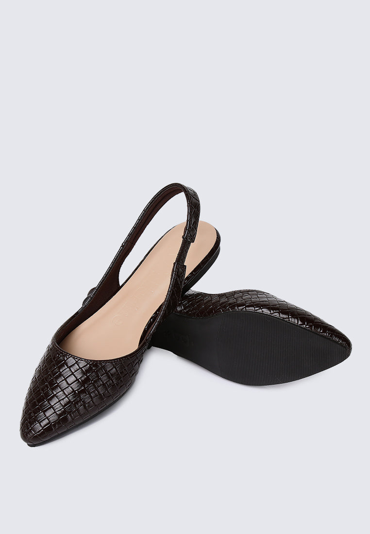 Kate Woven Comfy Ballerina In Espresso