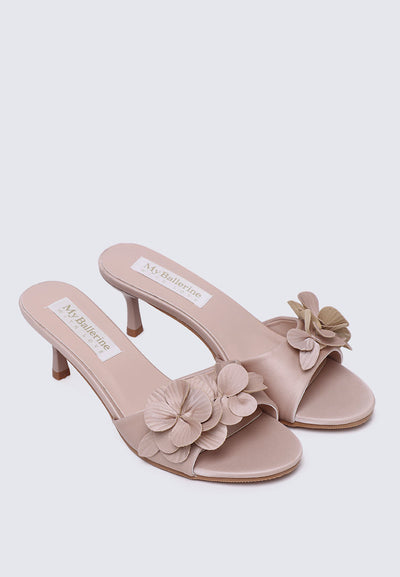 Anneliese Comfy Heels In Nude Pink