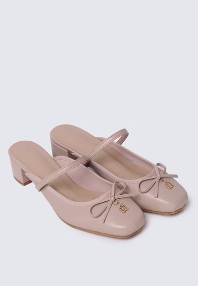 Cocoa Crème Comfy Heels In Nude