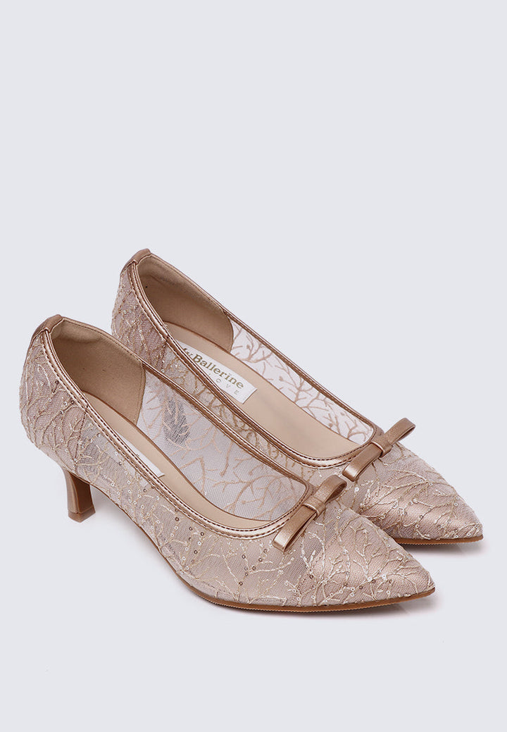 Bellisse Comfy Heels In Rose Gold