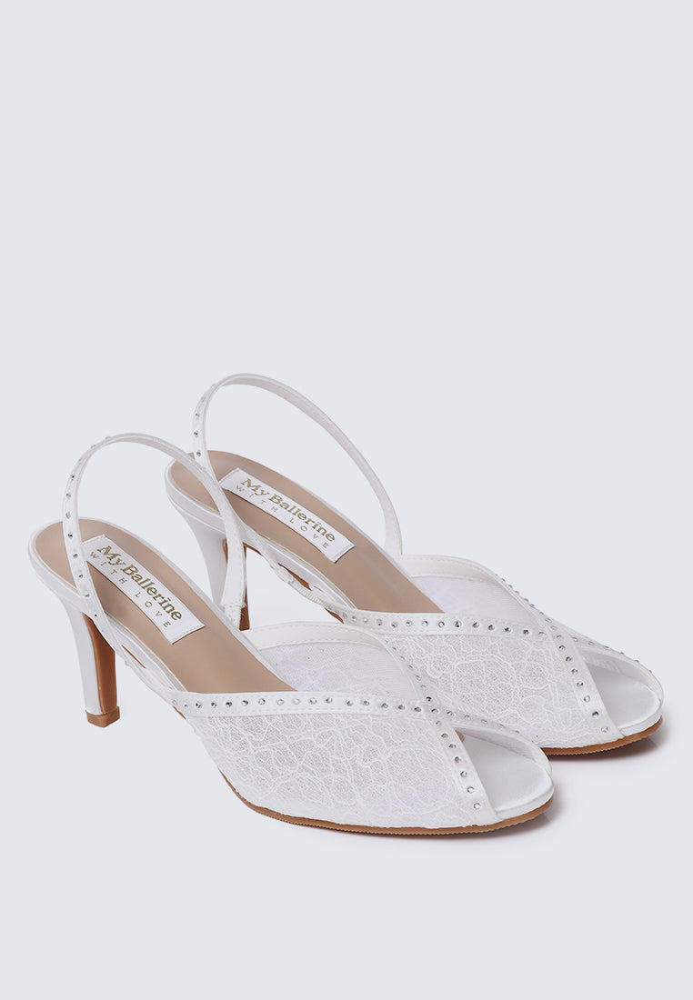 Alora Comfy Heels In White