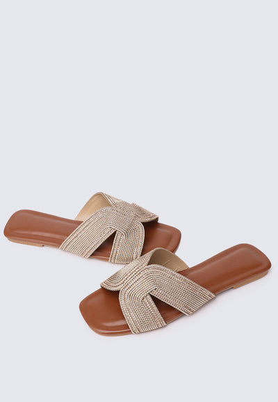 Mocca Comfy Sandals In Tan