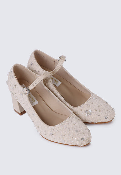 Clarisse Comfy Heels In Nude