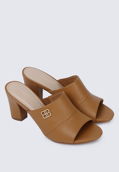 Sara Comfy Heels In Brown