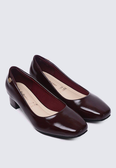 Lucy Ultra WideFit Comfy Heels In Maroon