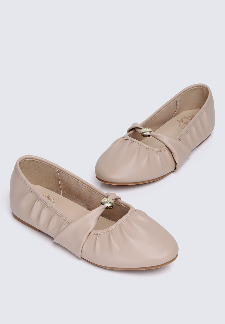 Rowena Comfy Ballerina In Tan