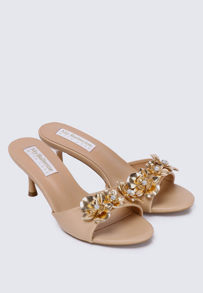 Blossom Comfy Heels In Nude
