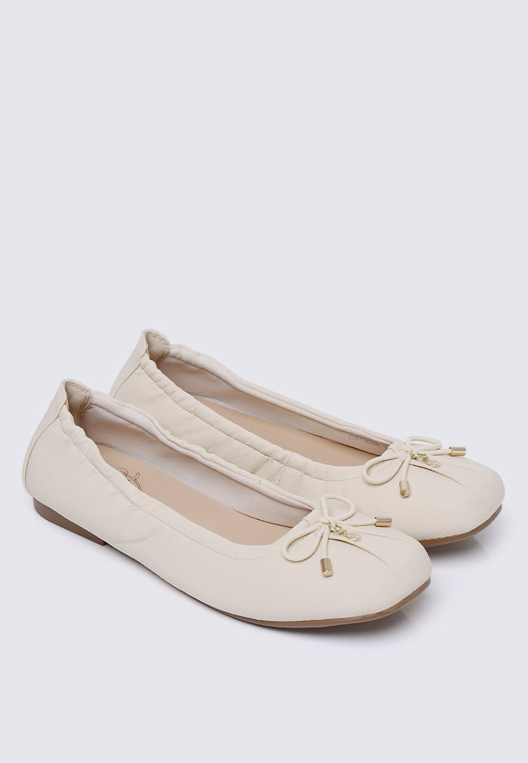 Stella Comfy Ballerina In Beige
