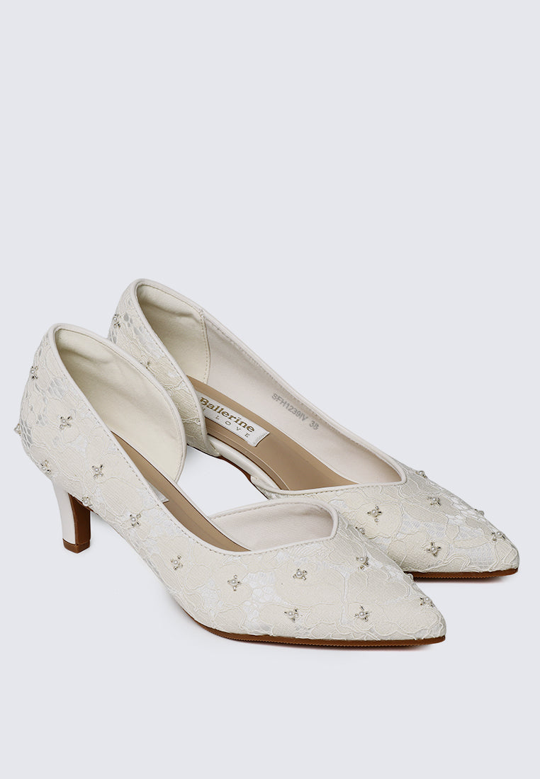 Kassia Comfy Heels In Ivory