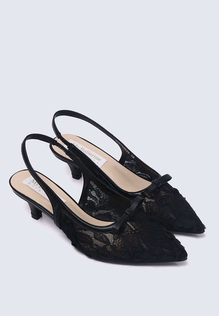 Cyanelle Comfy Heels In Black