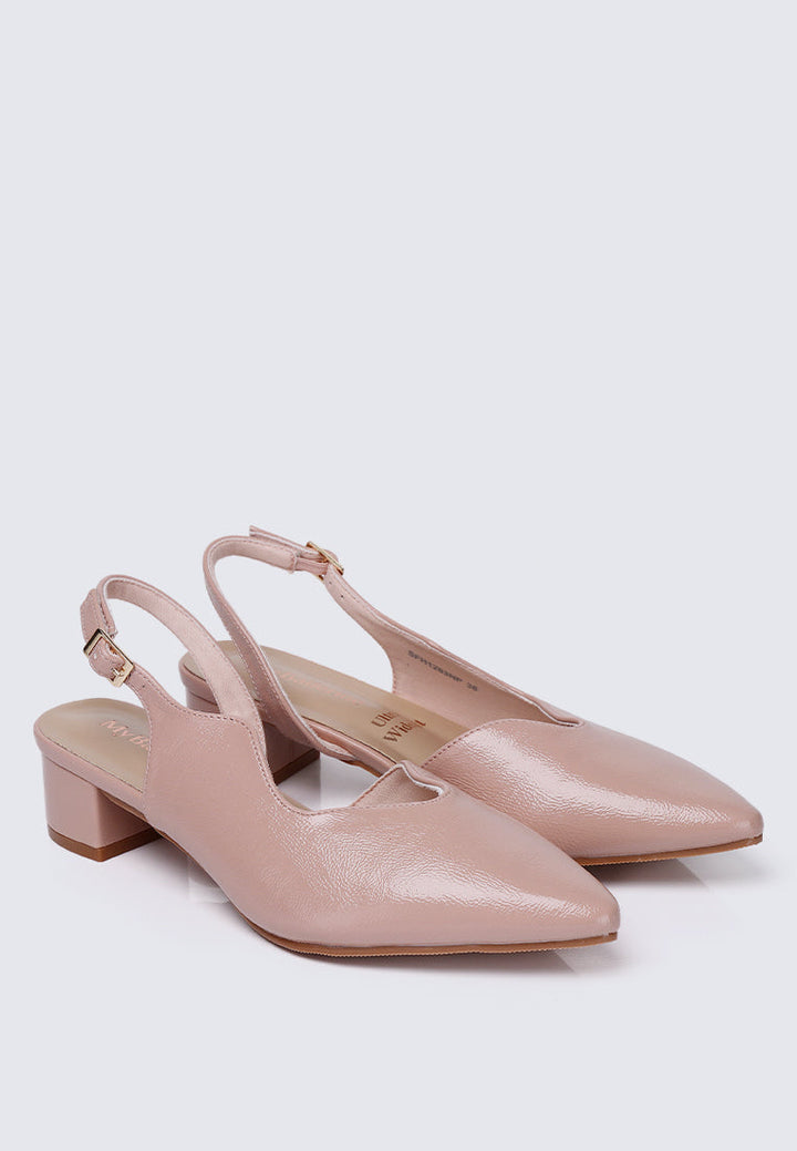 Linnea Ultra WideFit Comfy Heels In Nude Pink