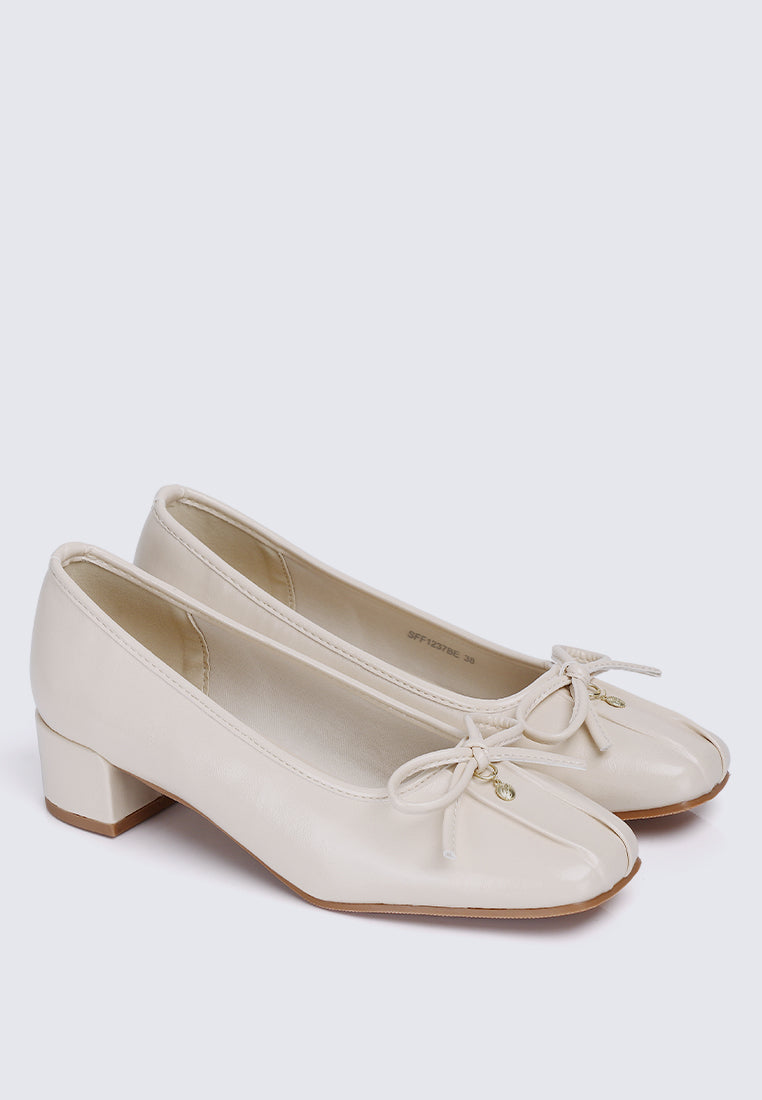Estelle Comfy Heels In Beige