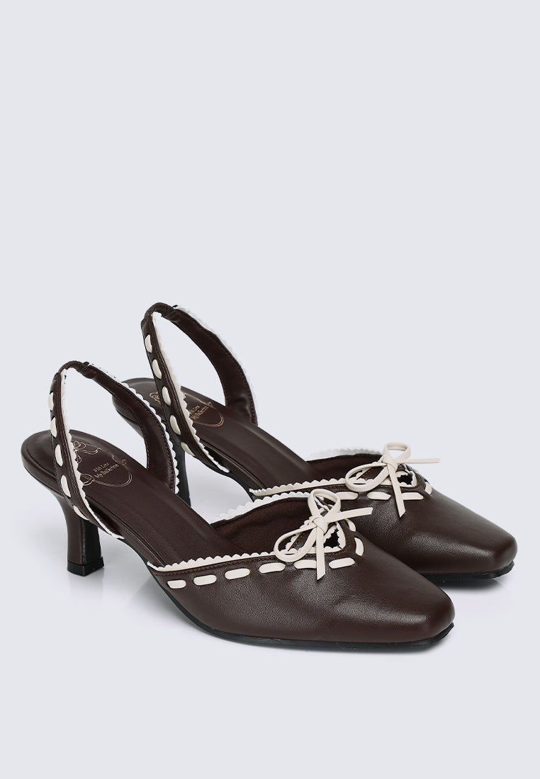 Maison Comfy Heels In Espresso