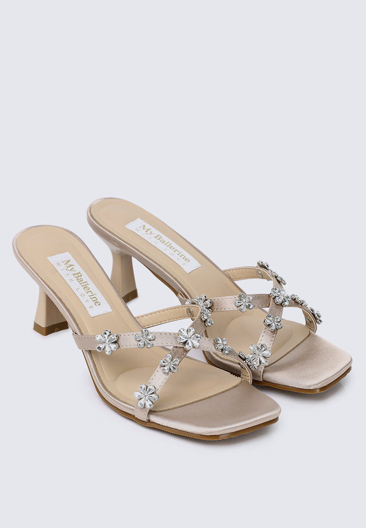 Alyssa Comfy Heels In Champagne