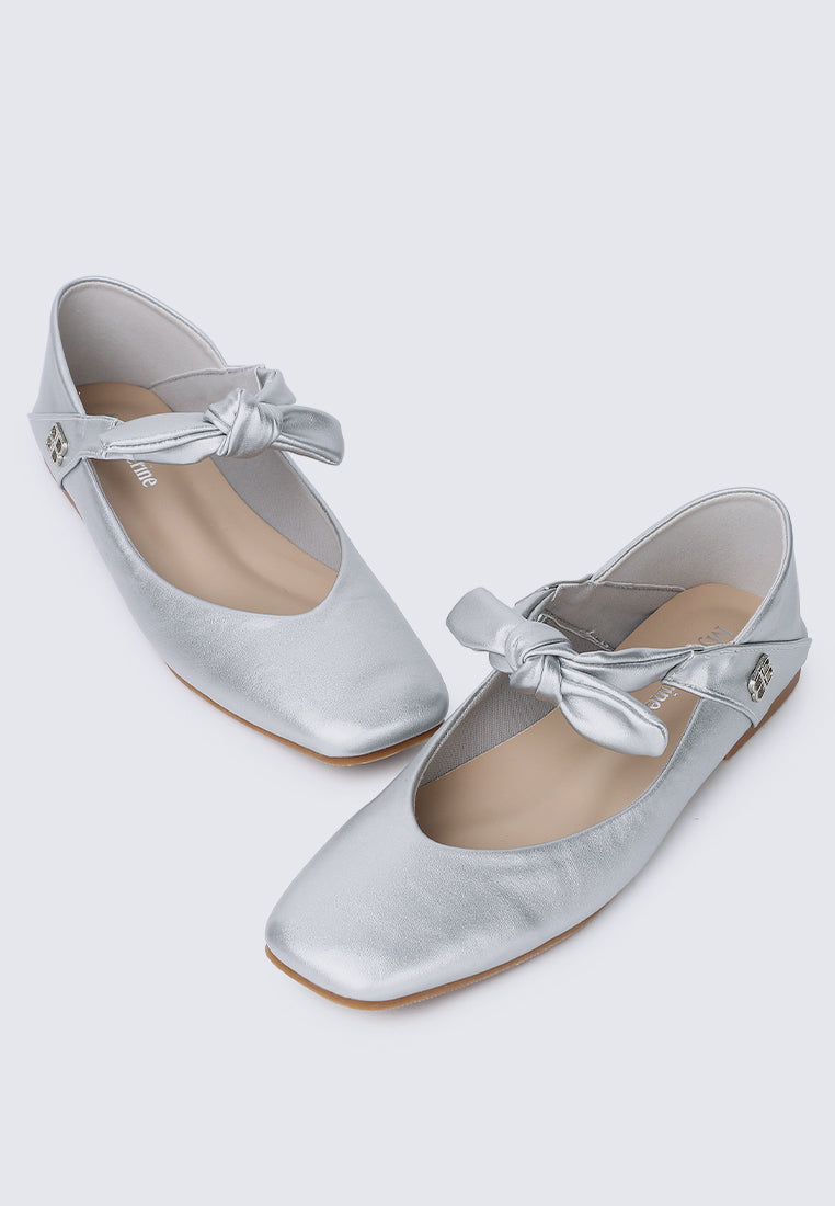 Brenee Comfy Ballerina In Silver