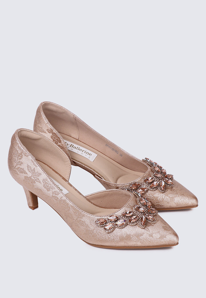 Mirelle Comfy Heels In Rose Gold