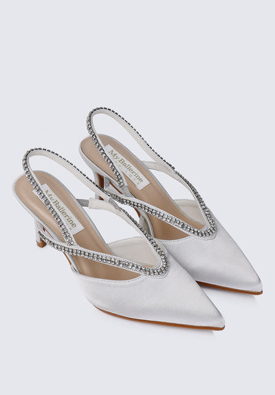 Abigail Comfy Heels In Silver