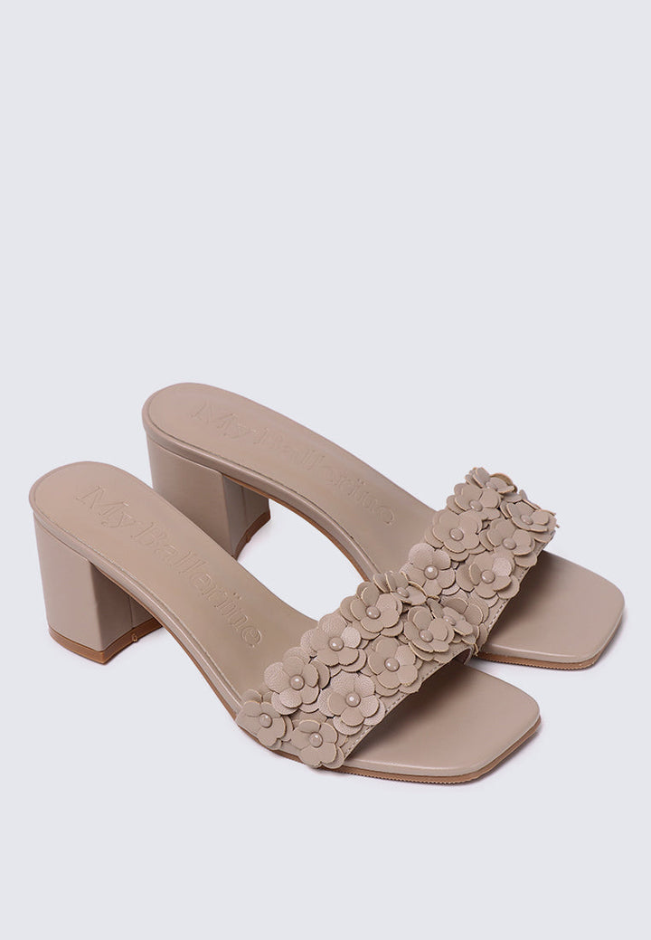 Cyrene Comfy Heels In Nude