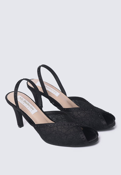 Alora Comfy Heels In Black