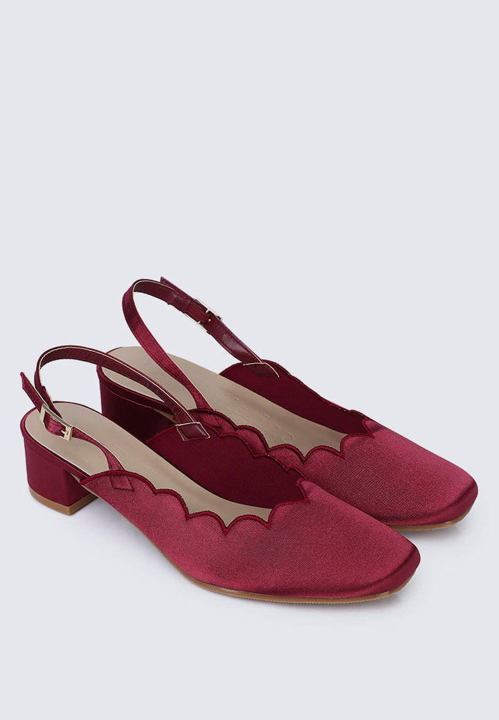 Lizzy Comfy Heels In Maroon