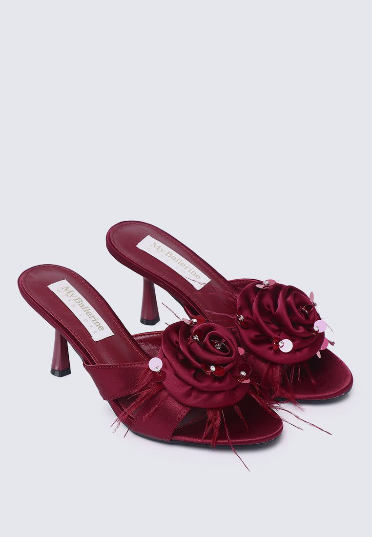 Alira Comfy Heels In Maroon