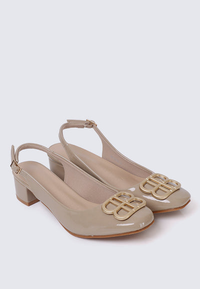 Priya Comfy Heels in Almond