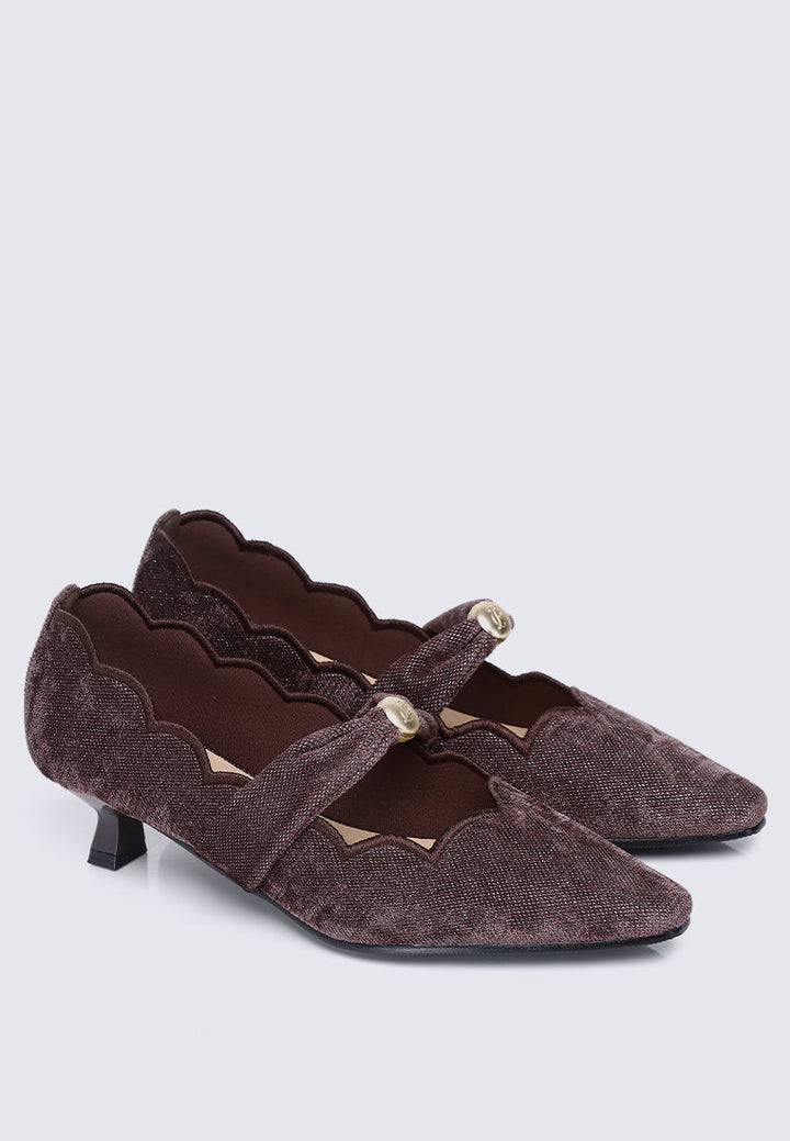 Sarah Comfy Heels In Charcoal