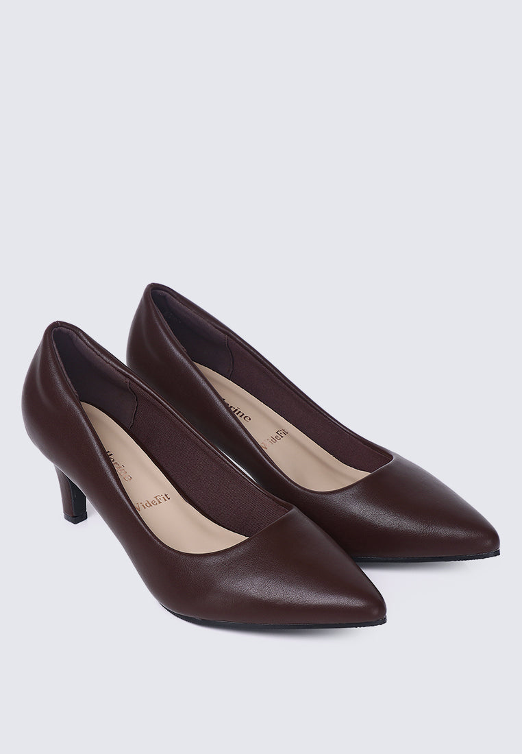 Alvina Widefit Comfy Heels In Espresso