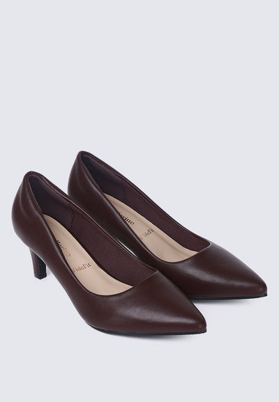 Alvina Widefit Comfy Heels In Espresso