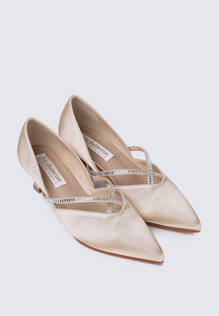 Whitney Comfy Heels In Champagne
