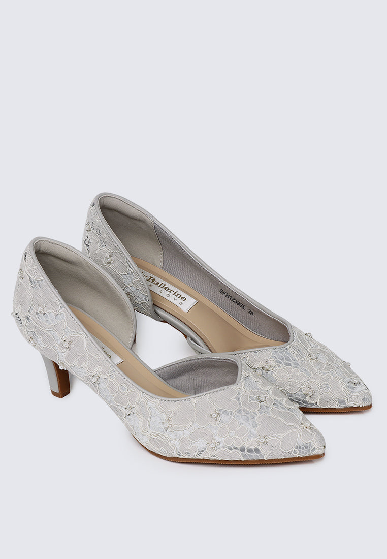 Kassia Comfy Heels In Silver