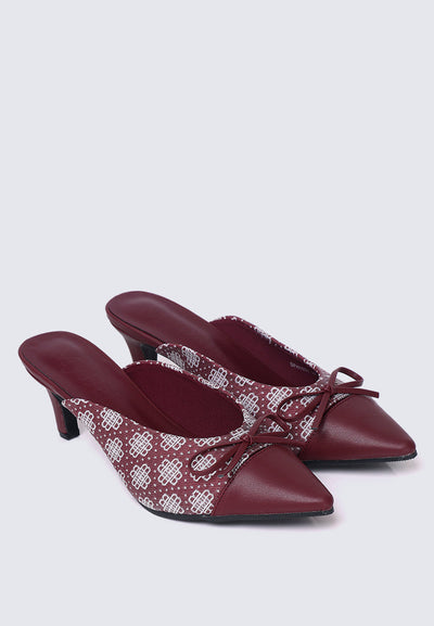 Aleeya Comfy Heels In Maroon