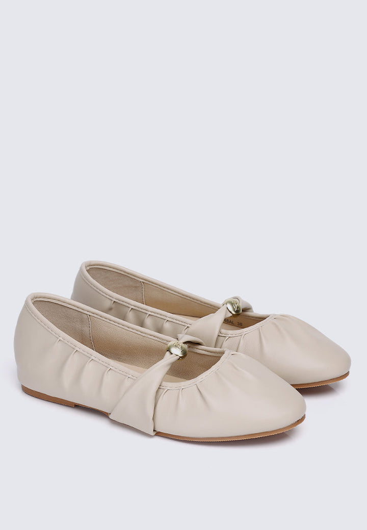 Rowena Comfy Ballerina In Almond