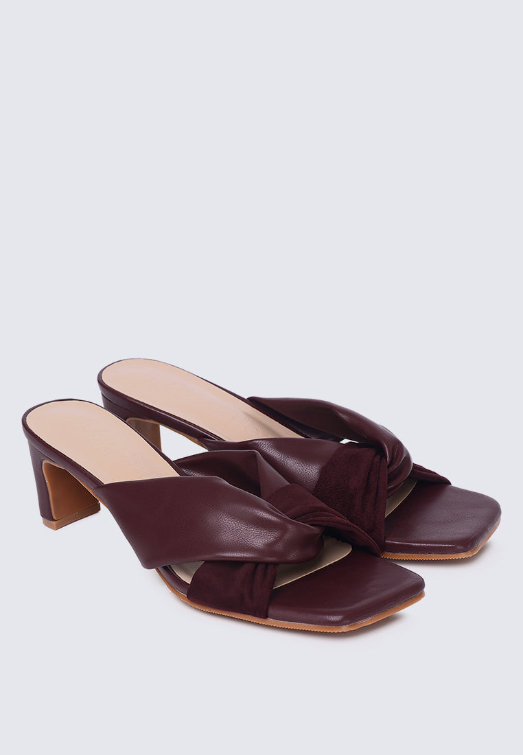 Tiramisu Comfy Heels In Burgundy
