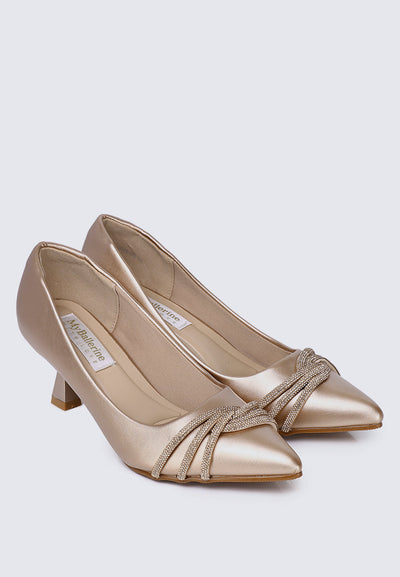 Virorica Comfy Pumps In Rose Gold