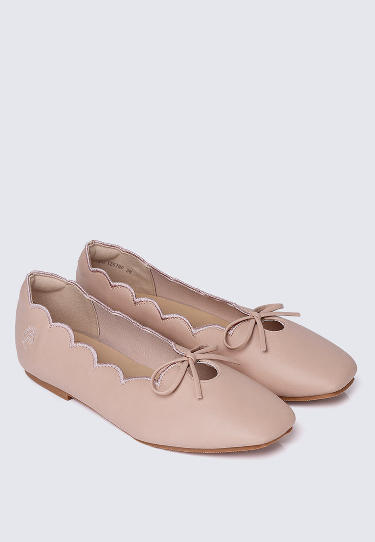 Clarimond Comfy Ballerina In Nude Pink