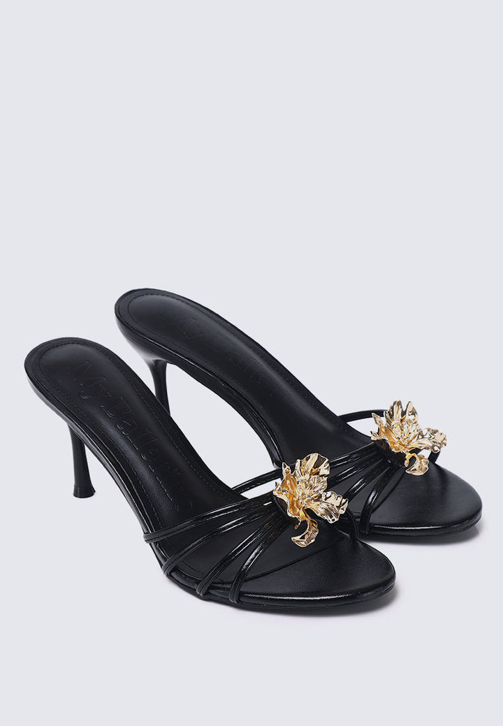 Eternal Blossom Comfy Heels In In Black