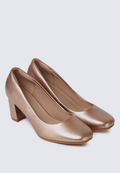 Pauline Comfy Heels In Rose Gold