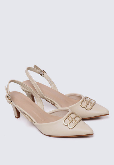 Portia Comfy Heels In Beige