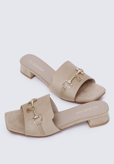 Ebony Comfy Sandals In Almond