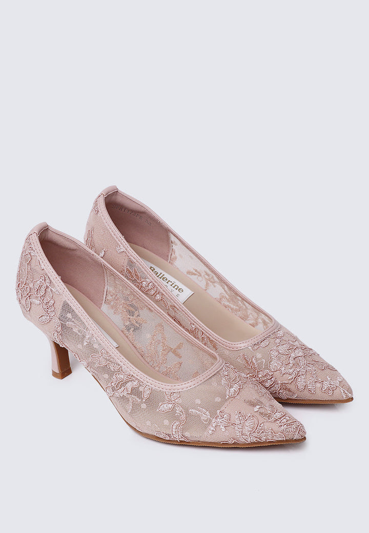 Sylvara Comfy Heels In Pink
