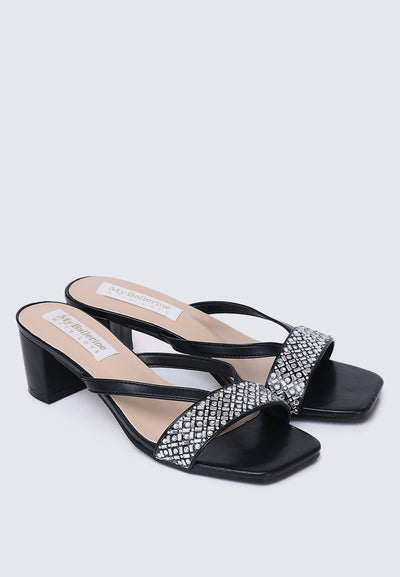 Zofi Comfy Heels In Black