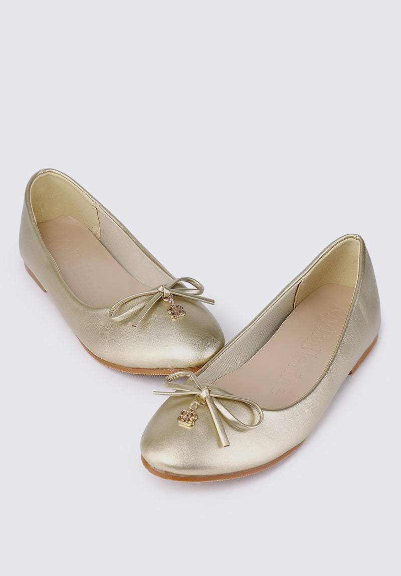 Briony Comfy Ballerina In Gold