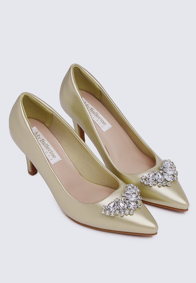 Jewel Comfy Pumps In Gold